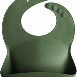 Mushie Siliconen Baby Slabbetje Met Opvangbakje |Cambridge Blue | BPA Ftalaatvrij| Afwasbaar -Baby's Only 550x736 2