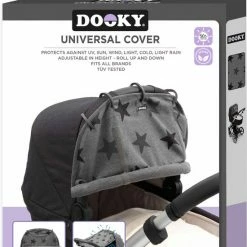 Dooky® Dooky Universal Cover Zonnescherm Kinderwagen - Grey Stars -Baby's Only 550x738