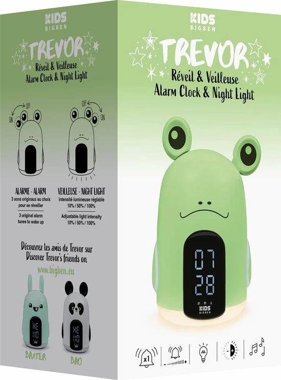 Bigben Kinderwekker Met Geluidseffecten - Nachtlamp - Trevor De Kikker 6 Bigben Kinderwekker Met Geluidseffecten - Nachtlamp - Trevor De Kikker - Afbeelding 6