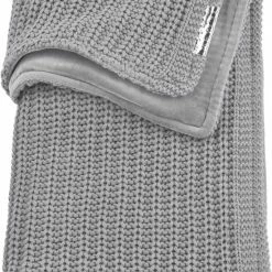 Meyco Herringbone Velvet Wiegdeken - Grijs - 75x100cm