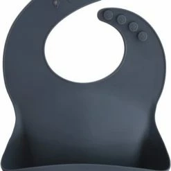 Mushie Siliconen Baby Slabbetje Met Opvangbakje |Cambridge Blue | BPA Ftalaatvrij| Afwasbaar -Baby's Only 550x751