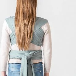 ByKay - Draagdoek - Stretchy Wrap Deluxe - Minty Grey - Organic Cotton -Baby's Only 550x821