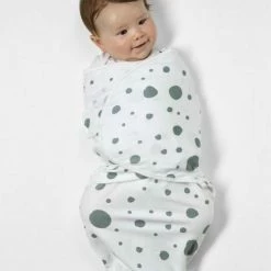 Meyco Dots Swaddlemeyco Inbakerdoek - Stone Green - 4-6 Maanden -Baby's Only 550x825 138