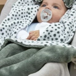 Meyco Wikkeldeken Fleece Cheetah - Forest Green -Baby's Only 550x825 43