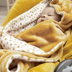 Meyco Wikkeldeken Fleece Cheetah - Forest Green -Baby's Only 550x825 45