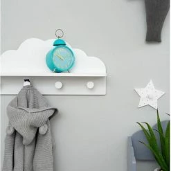 Atmosphera For Kids Kapstok Witte Wolk - 4 Haken - Kinderdecoratie-kinderkapstok -Baby's Only 550x834