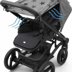 Dooky® Dooky Universal Cover Zonnescherm Kinderwagen - Grey Stars -Baby's Only 550x836